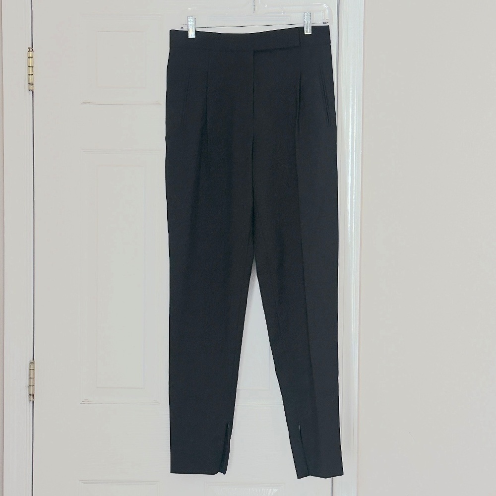 Protagonist Black Wool Ankle Zip Tailored Pants Silk Lined Size 4 Luxury Minimal